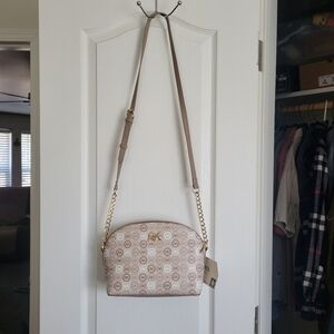 Anne Klein Beige Monogram Crossbody Bag. NWT